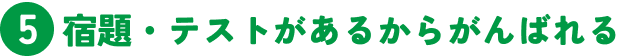 5 宿題・テストがあるからがんばれる