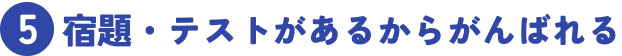 5 宿題・テストがあるからがんばれる